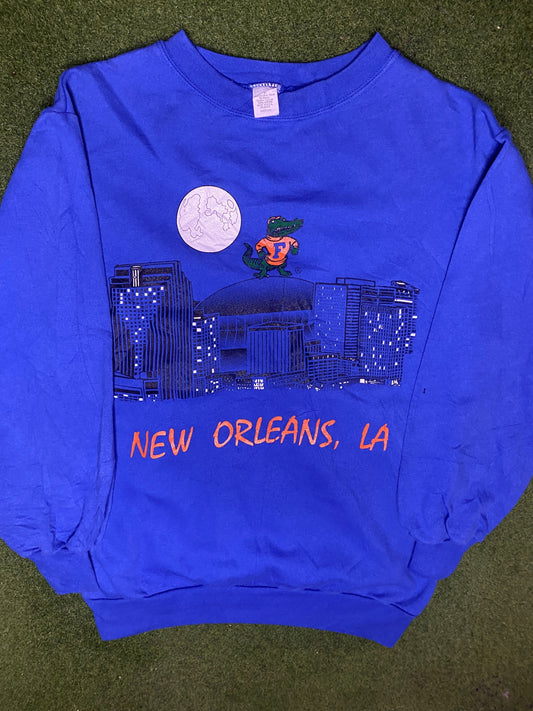1996 Florida Gators - National Champions New Orleans - Vintage College Sweatshirt (Medium) - Gametime Vintage