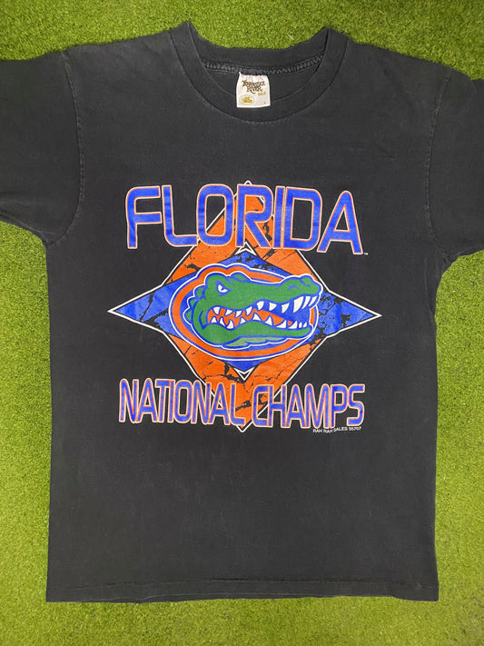 1996 Florida Gators - National Champs - Vintage College T-Shirt (Large)