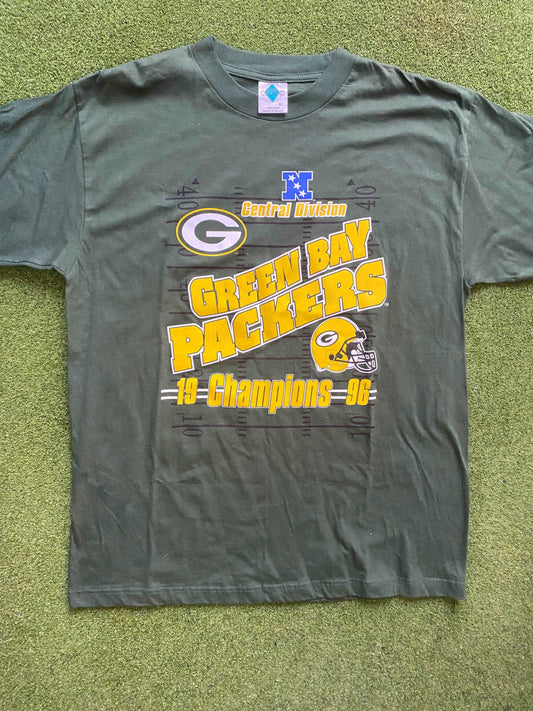 1996 Green Bay Packers - Division Champions - Vintage NFL T-Shirt (XL) Gametime Vintage