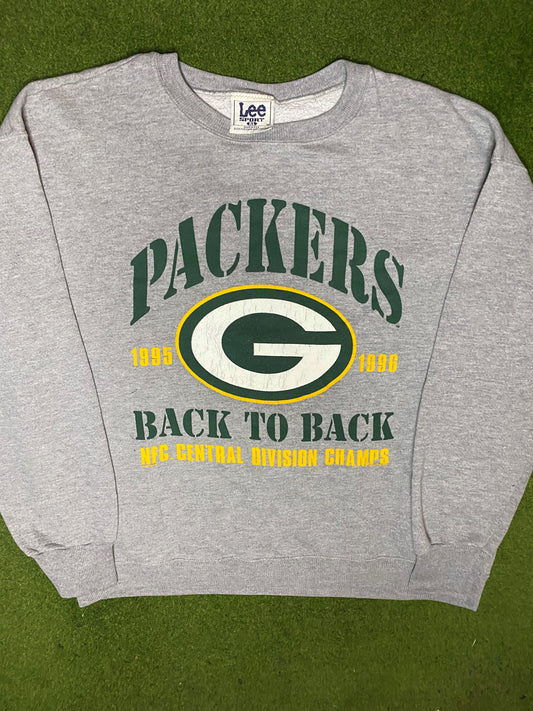 1996 Green Bay Packers - Back to Back Div Champs - Vintage NFL Sweatshirt (XL) Gametime Vintage