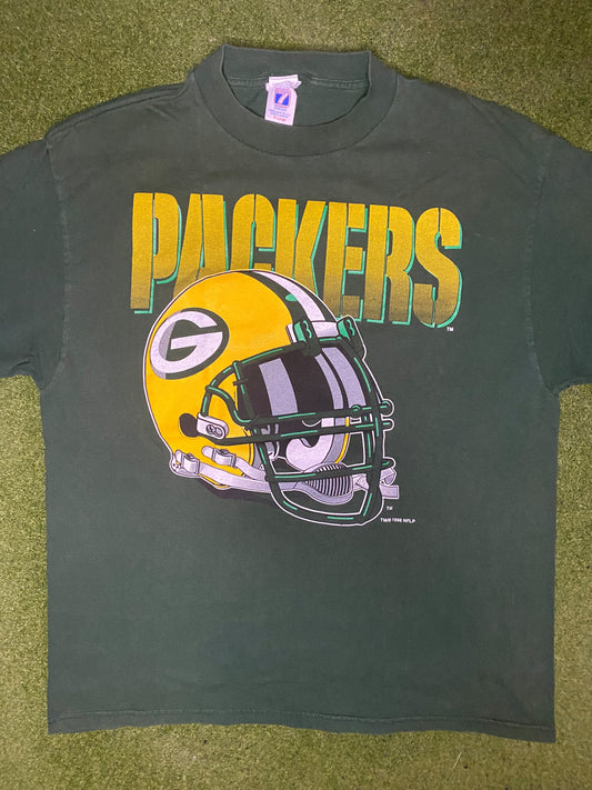 1996 Green Bay Packers - Vintage NFL T Shirt (XL) - Gametime Vintage
