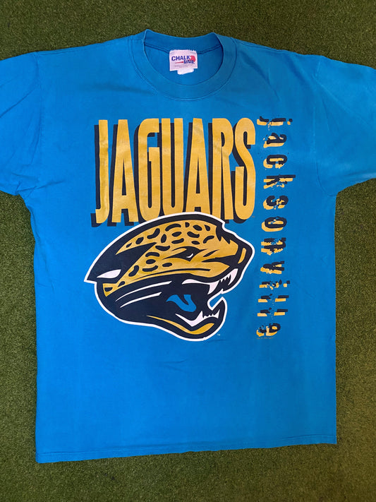 1996 Jacksonville Jaguars - Big Logo - Vintage NFL T-Shirt (XL) Gametime Vintage