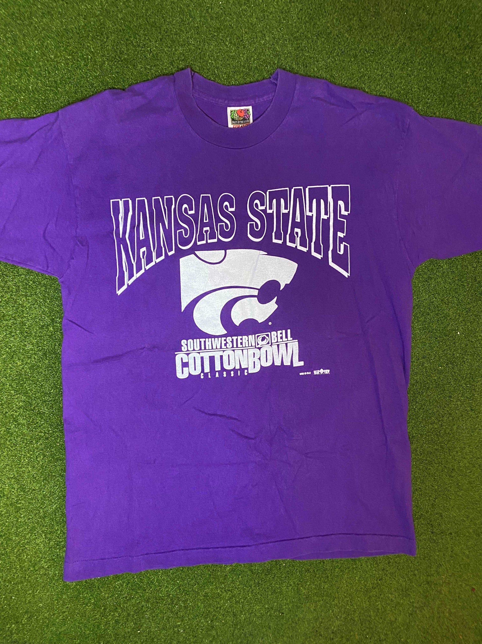 1996 Kanas State Wildcats - Southwestern Bell Cotton Bowl - Vintage College Football T-Shirt (Large)