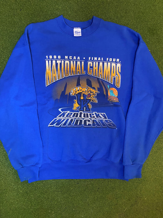 1996 Kentucky Wildcats - National Champions - Vintage College Basketball Sweatshirt (XL)