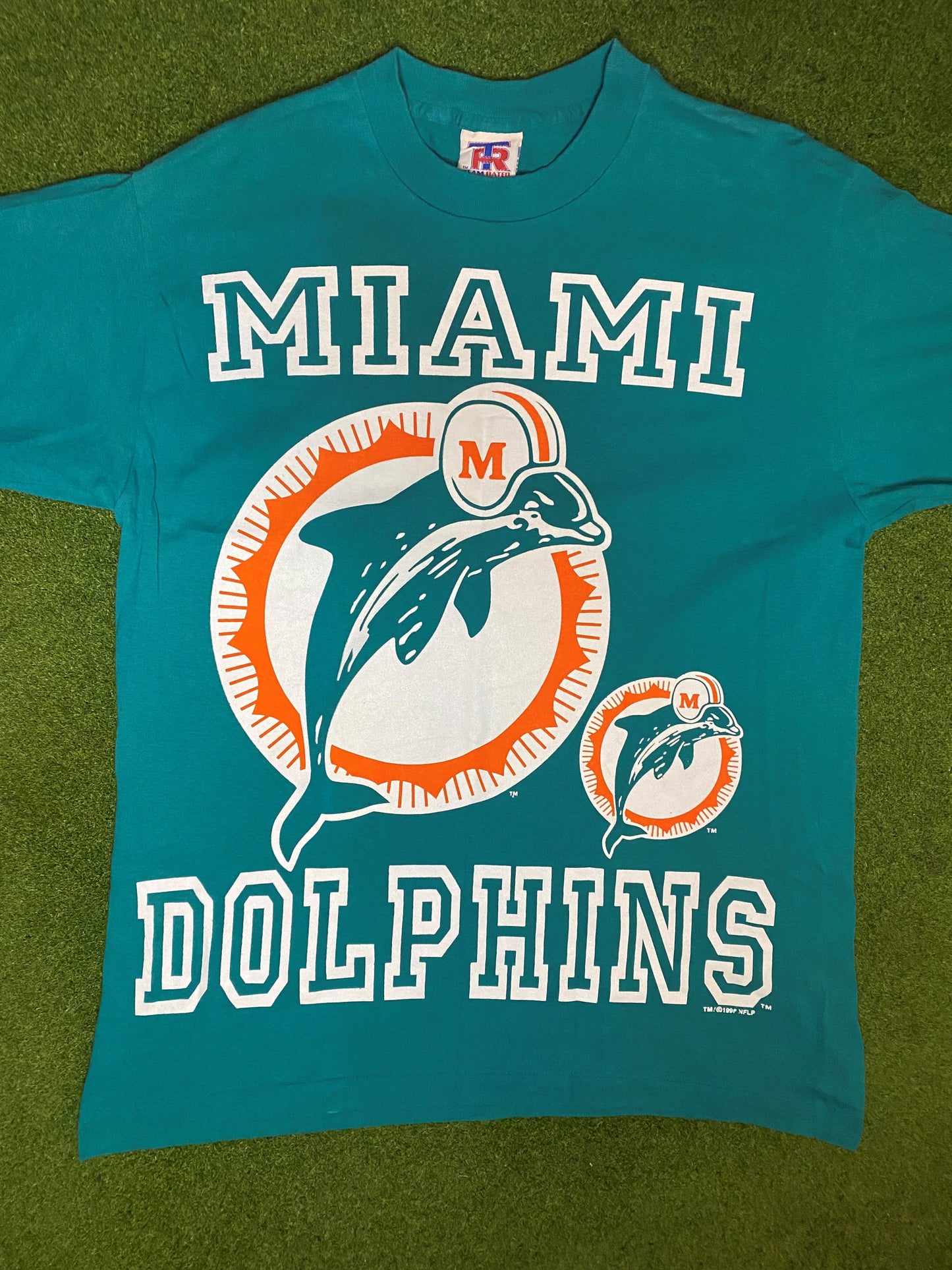 1996 Miami Dolphins - Big Logo - Vintage NFL T-Shirt (Medium) Gametime Vintage