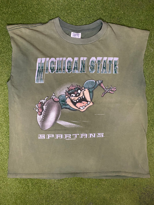 1996 Michigan State Spartans - Taz - Vintage College T Shirt (XL) - Gametime Vintage