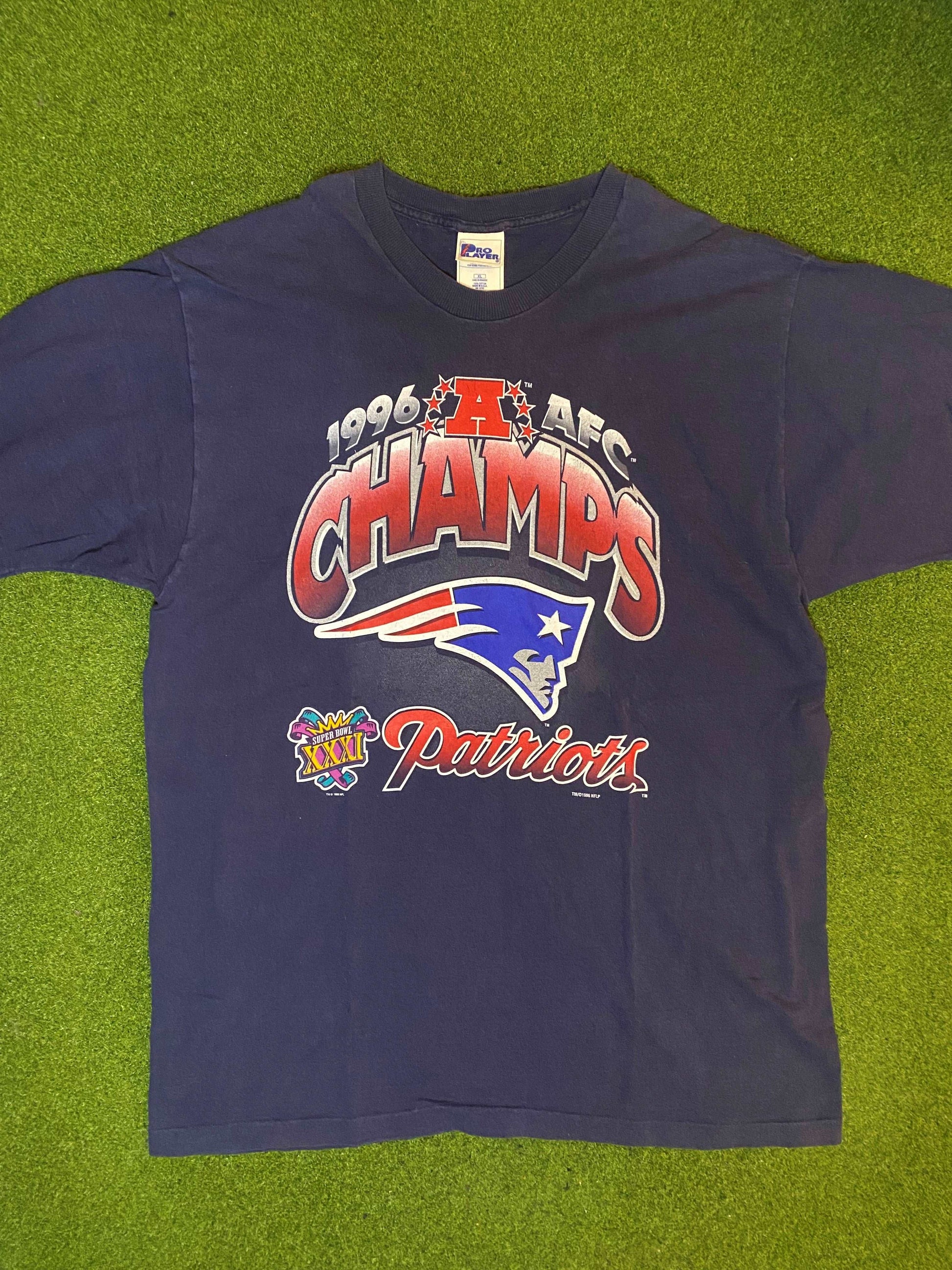 1996 New England Patriots - AFC Champions - Vintage NFL Tee Shirt (XL)