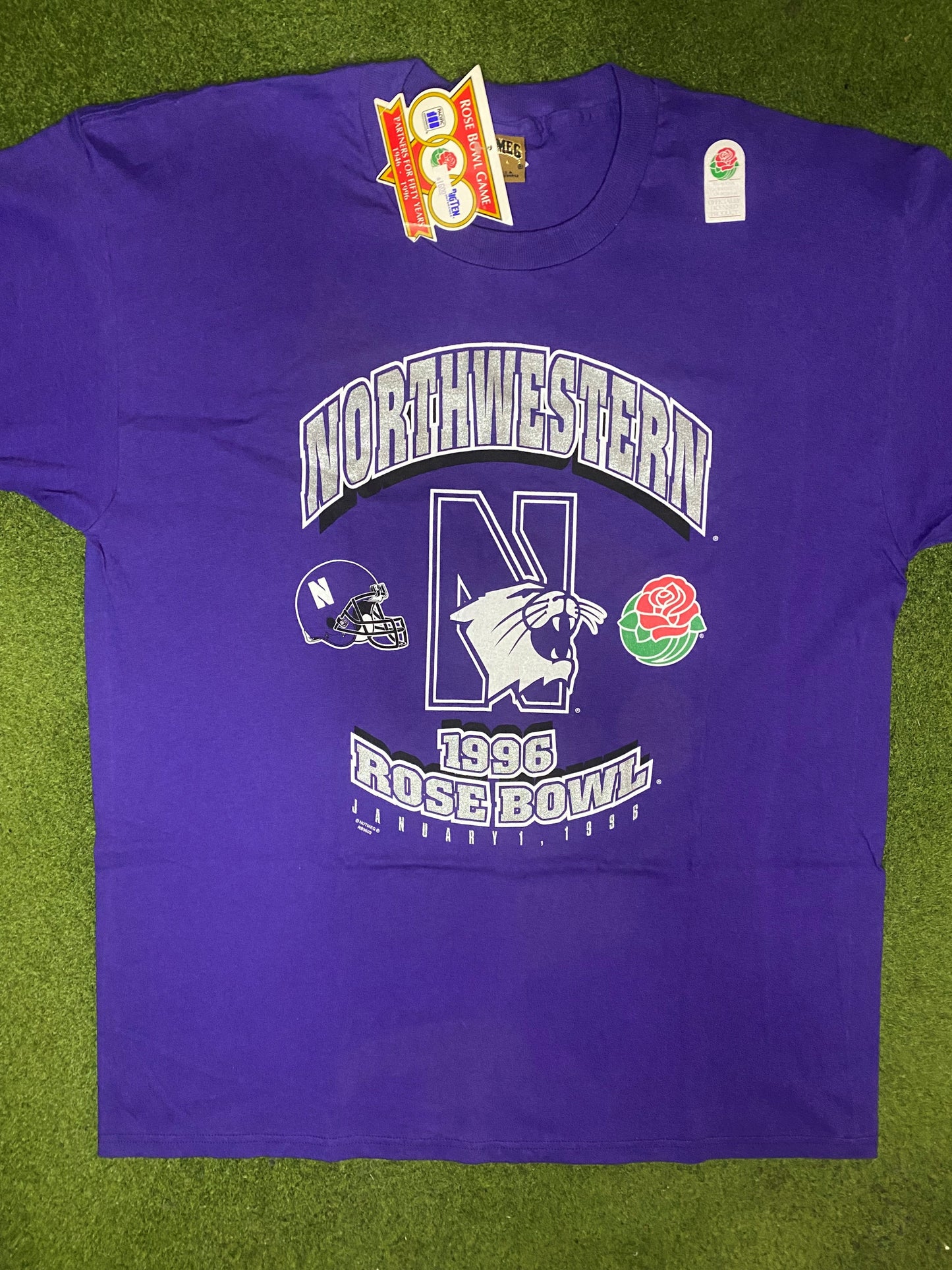 1996 Northwestern Wildcats - Rose Bowl - Vintage College T-Shirt (XL) Gametime Vintage