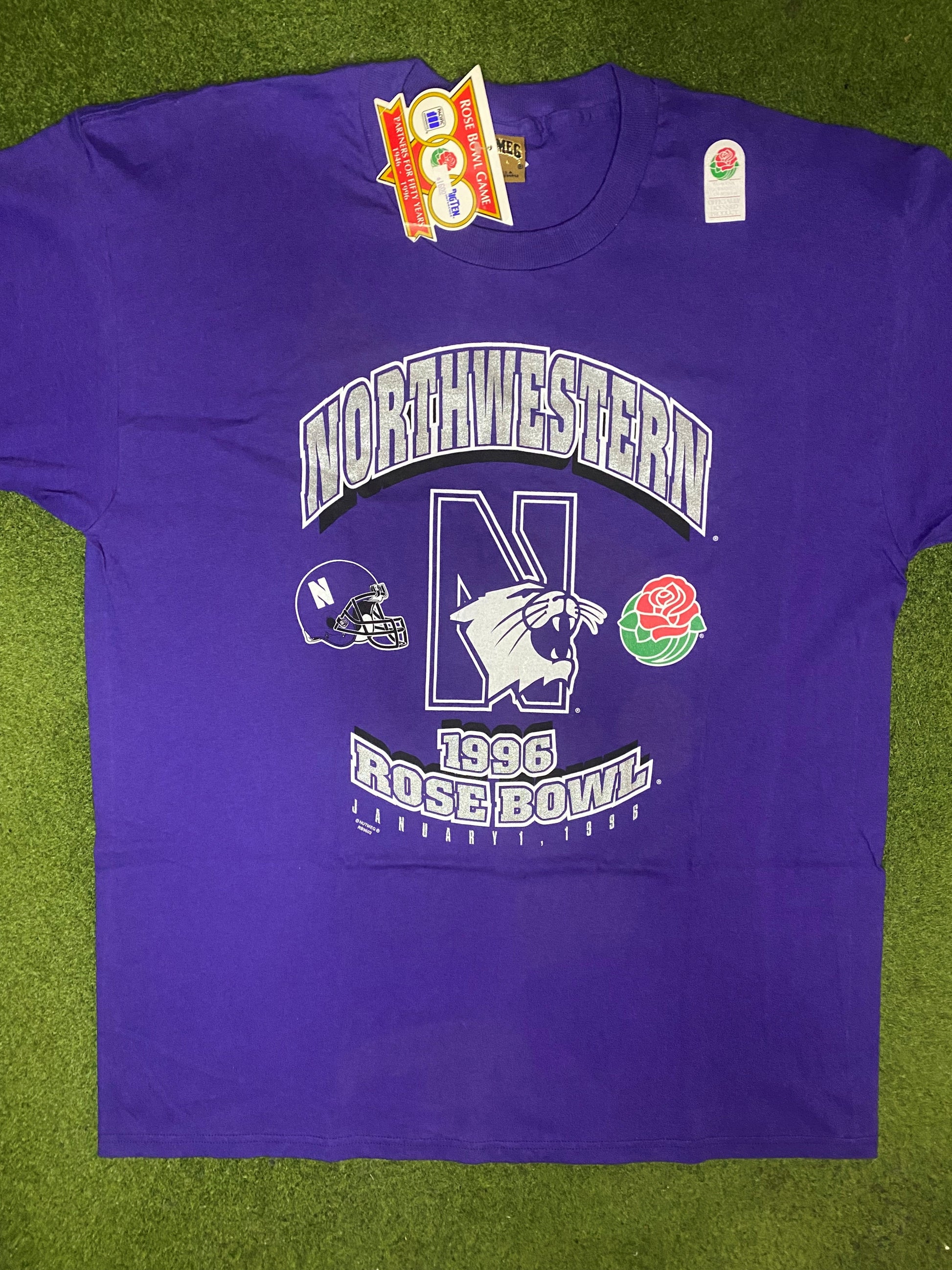 1996 Northwestern Wildcats - Rose Bowl - Vintage College T-Shirt (XL)