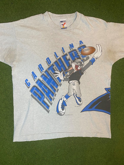 1996 Carolina Panthers - Bugs Bunny Crossover - Vintage NFL T-Shirt (Large)