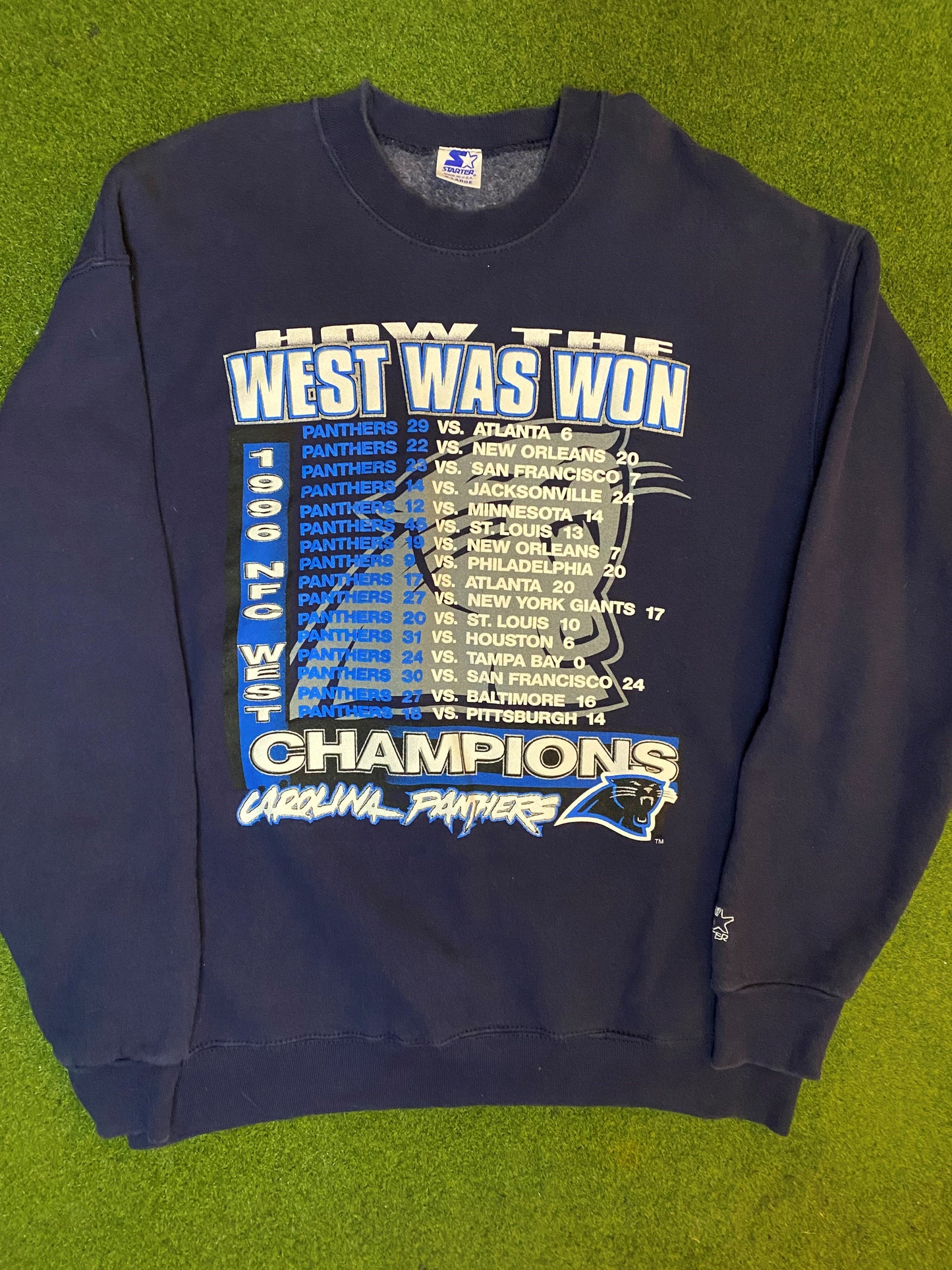 1996 Carolina Panthers - How the West was won - Vintage NFL Sweatshirt (XL)