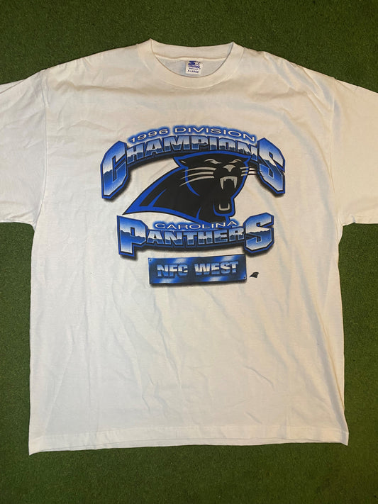 1996 Carolina Panthers - Div Champs - Vintage NFL T-Shirt (XL) - Gametime Vintage
