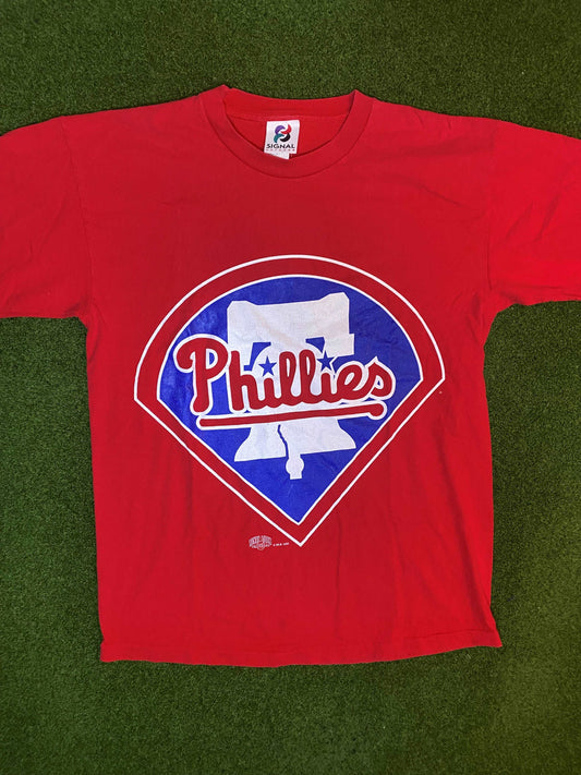 1996 Philadelphia Phillies - Big Logo - Vintage MLB Tee Shirt (Large) Gametime Vintage