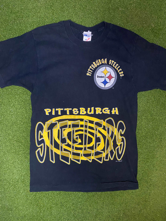 1996 Pittsburgh Steelers - Vintage NFL T-Shirt (Medium) Gametime Vintage