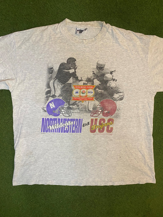 1996 Rose Bowl - Northwestern Vs. USC - Vintage College Football T-Shirt (XL)