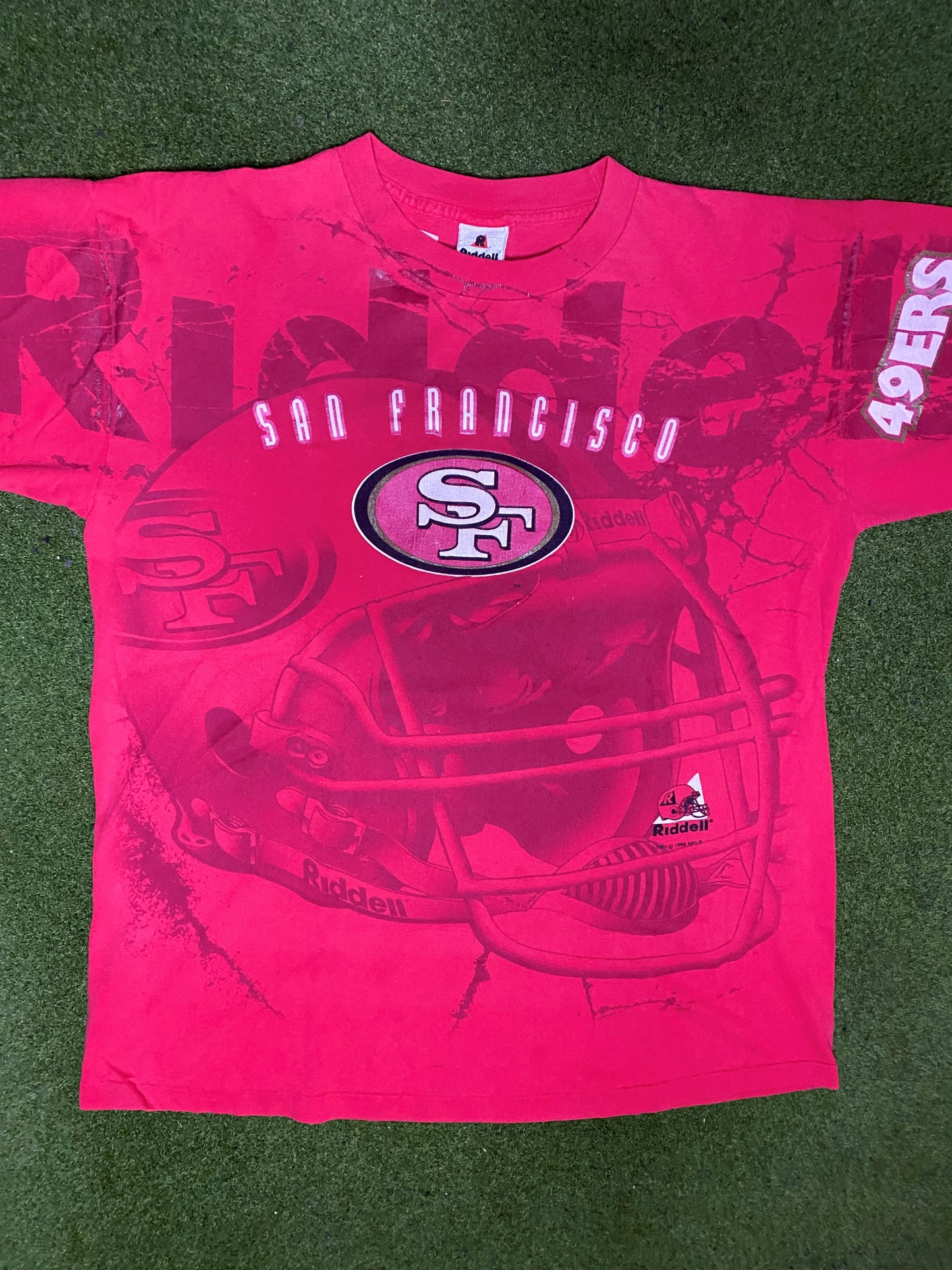 1996 San Francisco 49ers - All Over Print - Vintage NFL T-Shirt (Medium) Gametime Vintage