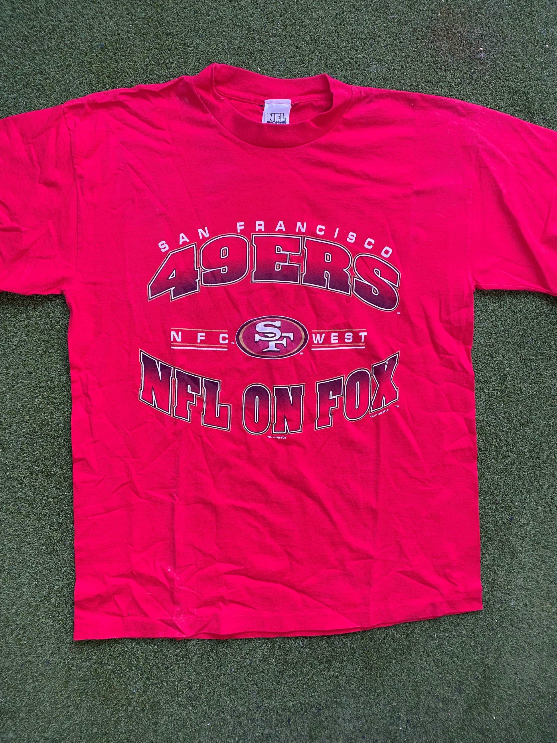 1996 San Francisco 49ers - NFL On Fox - Vintage NFL T-Shirt (Large)