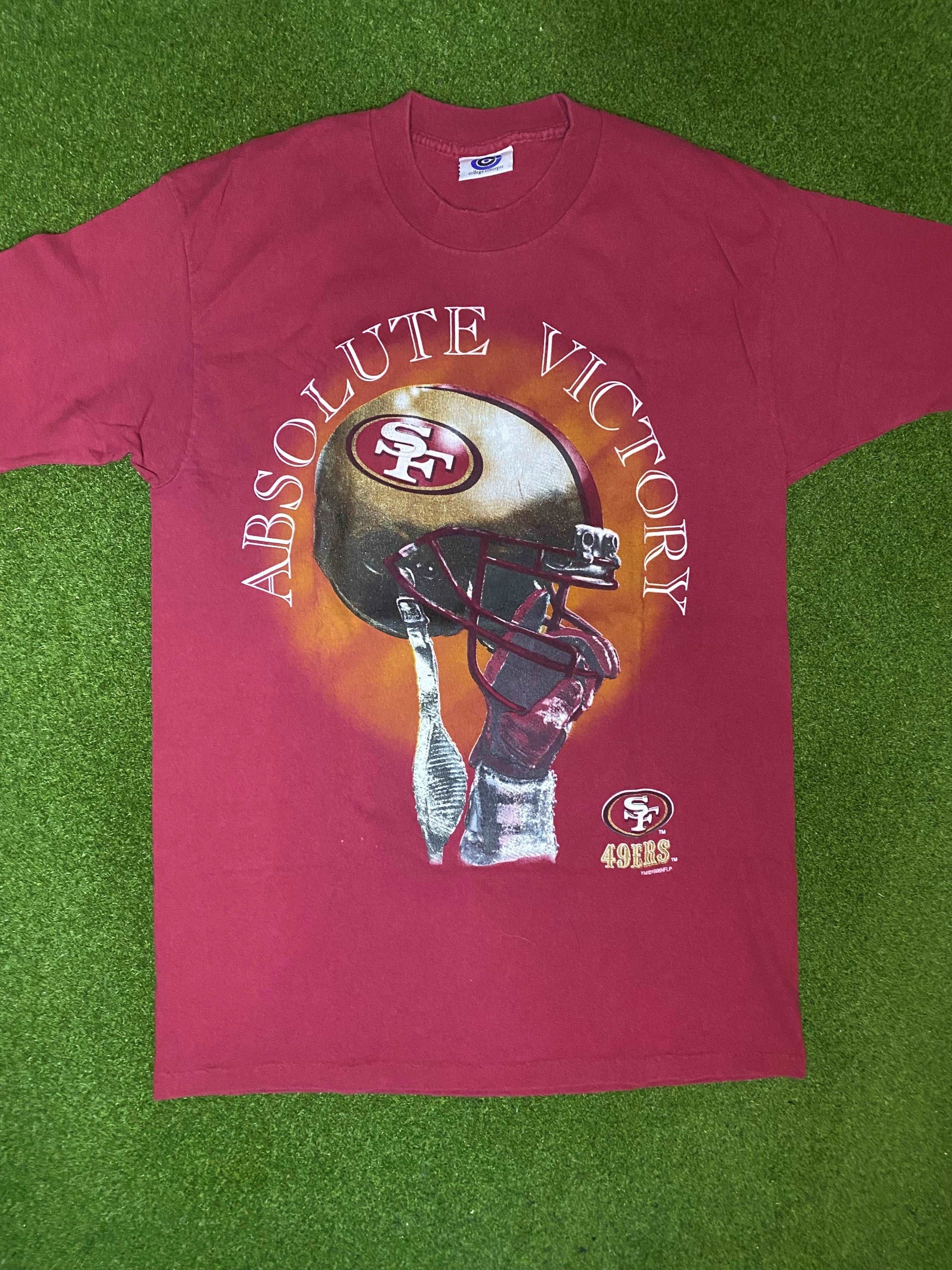 1996 San Francisco - Absolute Victory - Double Sided - Vintage NFL Tee Shirt (Large)