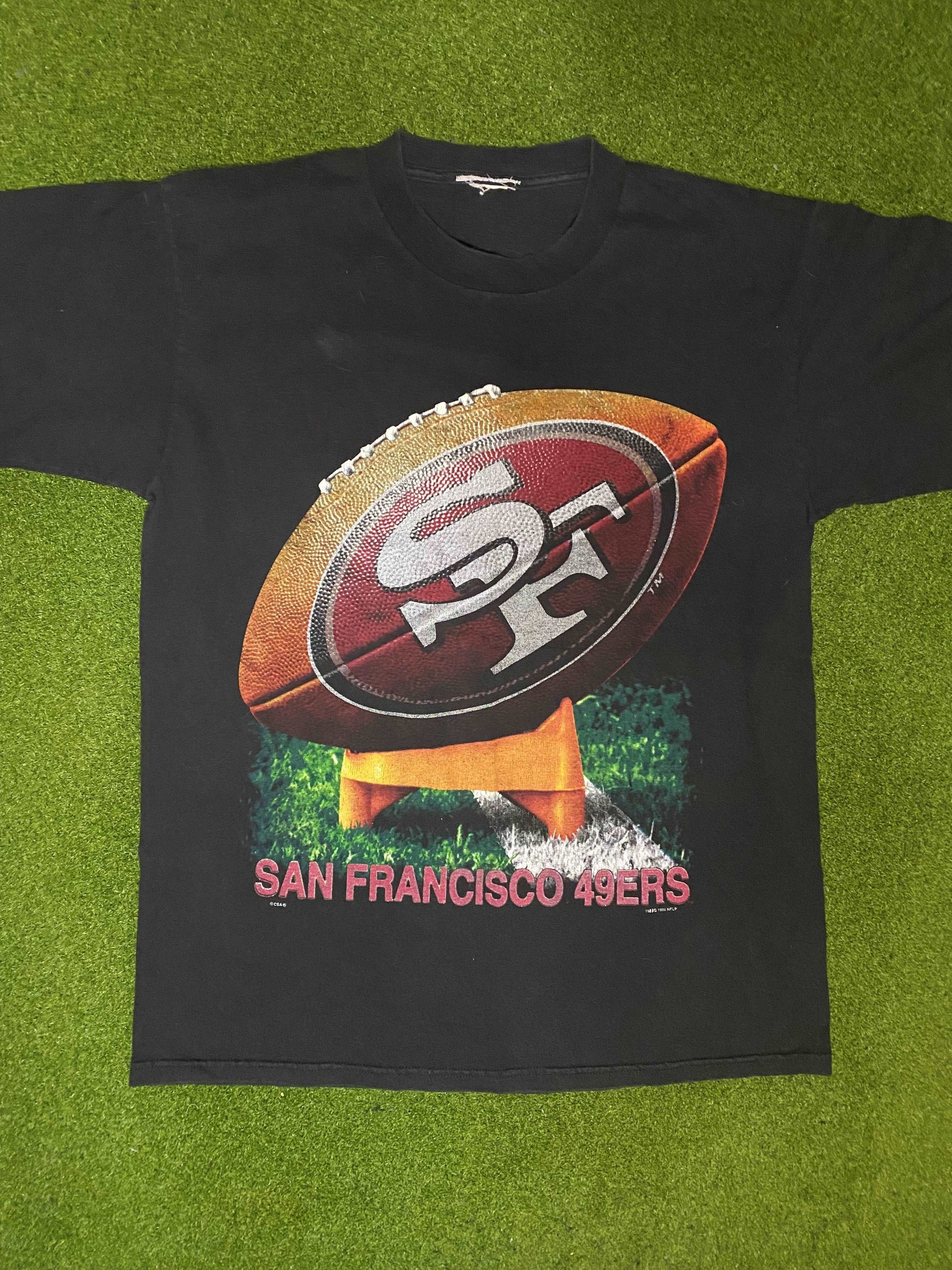 1996 San Francisco 49ers - Big Logo - Vintage NFL Tee Shirt (Large)