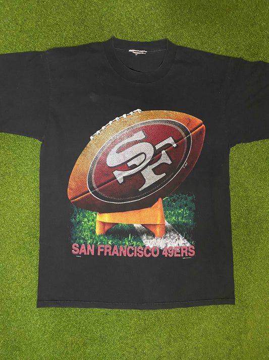 1996 San Francisco 49ers - Big Logo - Vintage NFL Tee Shirt (Large) Gametime Vintage