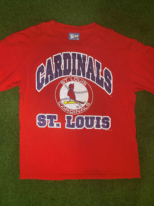 1996 St. Louis Cardinals - Big Logo - Vintage MLB Tee Shirt (Large)