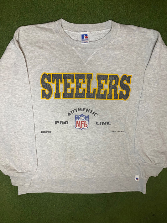 1996 Pittsburgh Steelers - Vintage NFL Sweatshirt (Large) Gametime Vintage