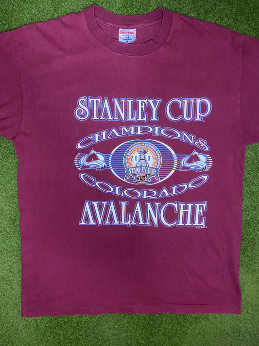 1996 Colorado Avalanche - Stanley Cup Champions - Vintage NHL Tee (XL) 