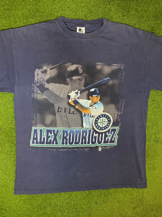 1997 Seattle Mariners - Alex Rodriguez - Vintage MLB Player T-Shirt (Large) 