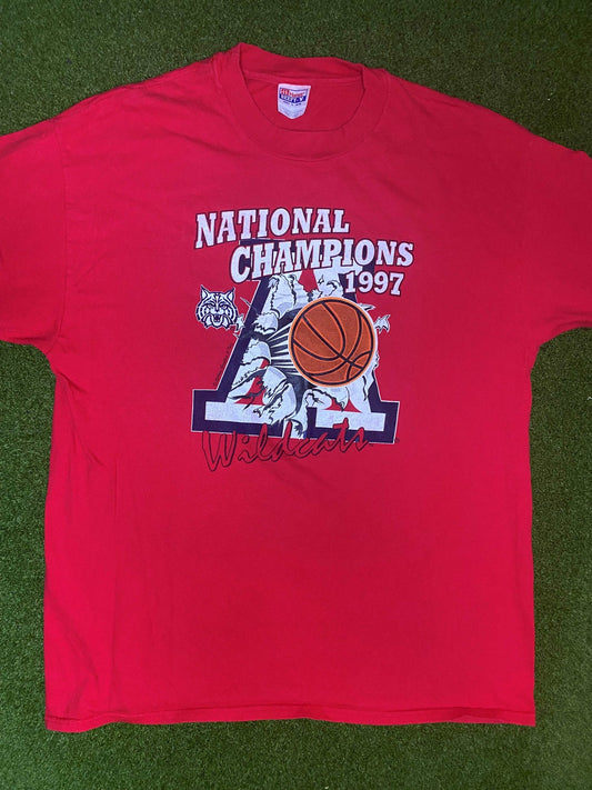 1997 Arizona Wildcats - National Champions - Vintage College Basketball Tee Shirt (XL)