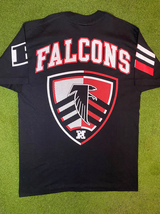 1997 Atlanta Falcons - Double Sided - Vintage NFL T-Shirt (Large) - Gametime Vintage