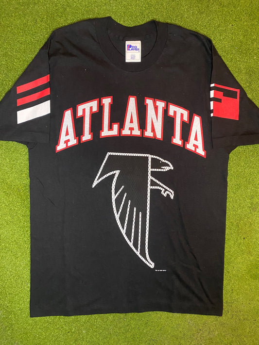1997 Atlanta Falcons - Double Sided - Vintage NFL T-Shirt (Large) - Gametime Vintage