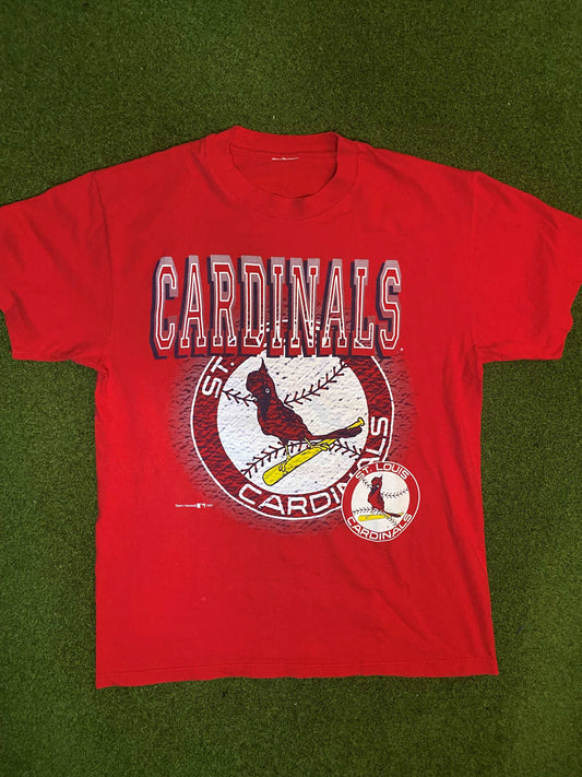 1997 St. Louis Cardinals - Big Logo - Vintage MLB Tee Shirt (Medium)