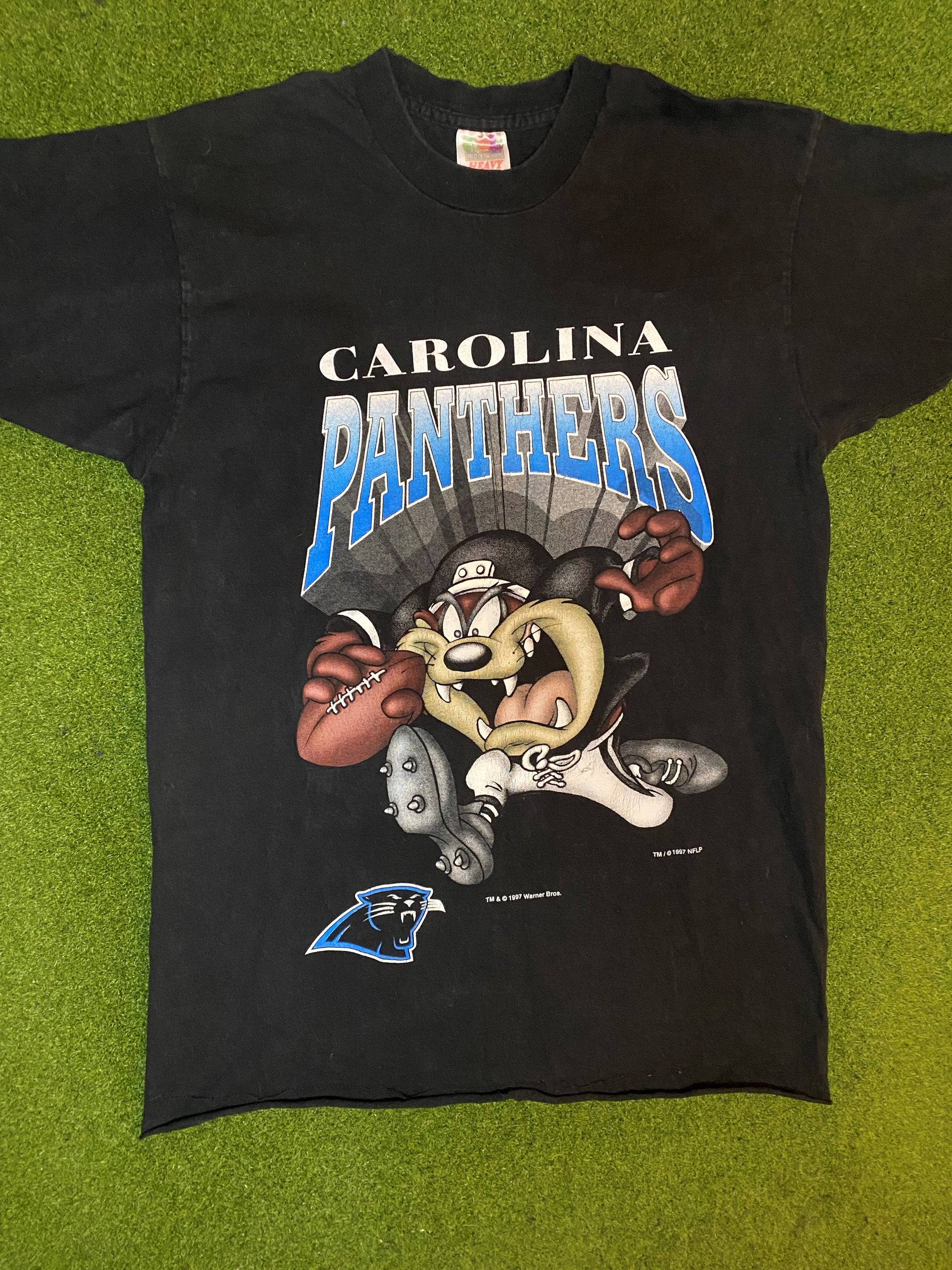 1997 Carolina Panthers - Taz Crossover - Vintage NFL T-Shirt (Large)