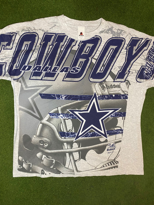 1997 Dallas Cowboys - All Over Print - Vintage NFL T-Shirt (XL) Gametime Vintage