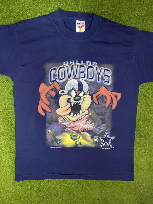 1997 Dallas Cowboys - Taz Crossover - Vintage NFL T-Shirt (Large) Gametime Vintage