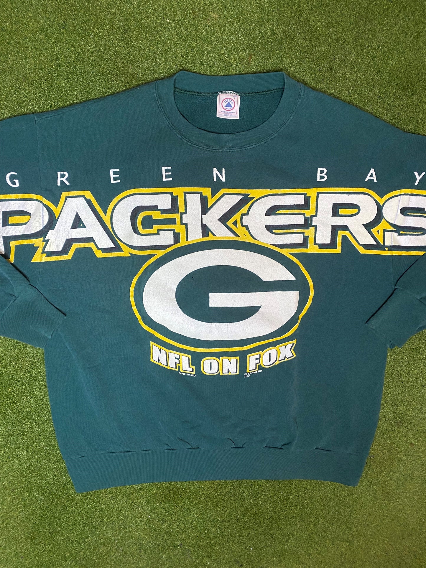 1997 Green Bay Packers - NFL On Fox - Vintage NFL Sweatshirt (Large) Gametime Vintage