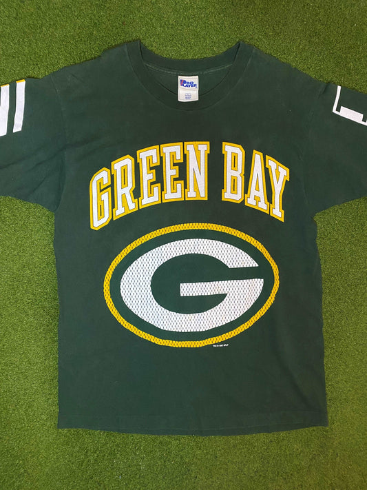 1997 Green Bay Packers - Double Sided - Vintage NFL T-Shirt (Large) Gametime Vintage