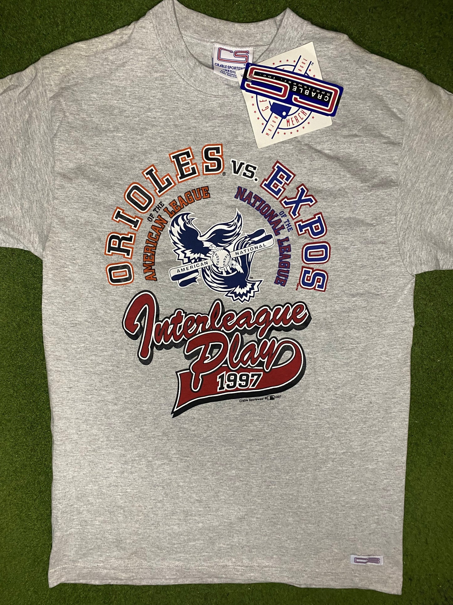 1997 Interleague Play - Baltimore Orioles Vs Montreal Expos - NWT - Vintage MLB T Shirt (Medium) - Gametime Vintage