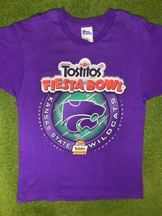 1997 Kansas State Wildcats - Tostitos Fiesta Bowl - Vintage College T-Shirt (Medium) Gametime Vintage