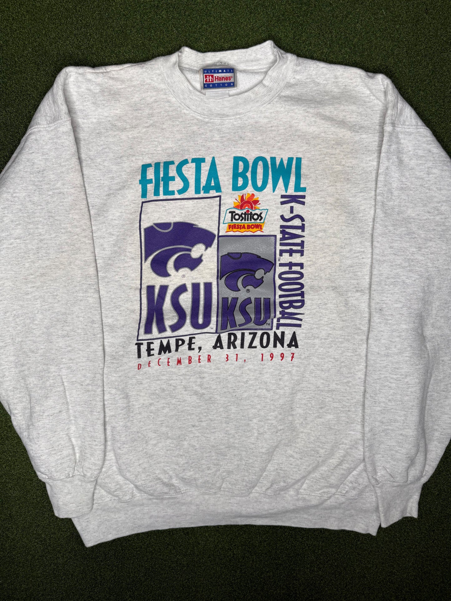 1997 Kansas State Wildcats - Fiesta Bowl - Vintage College Sweatshirt (XL)