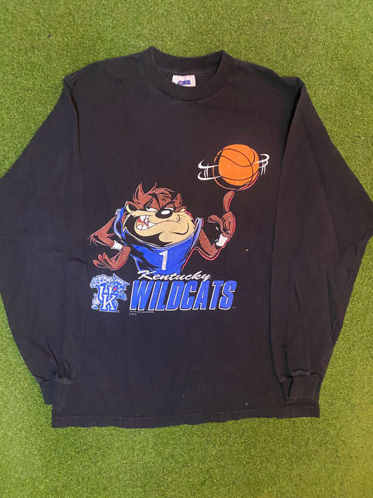 1997 Kentucky Wildcats - Taz Crossover - Vintage College Basketball Long Sleeve (Youth Large)