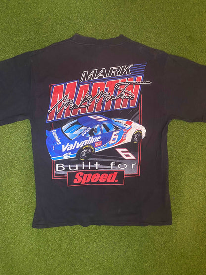 1997 Mark Martin - Valvoline - Double Sided - Vintage NASCAR Tee shirt (Large)