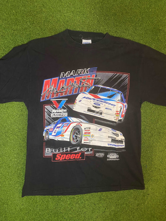 1997 Mark Martin - Valvoline - Double Sided - Vintage NASCAR Tee shirt (Large) Gametime Vintage