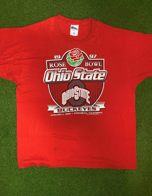 1997 Ohio State Buckeyes - Rose Bowl - Vintage College Football Tee Shirt (XL)