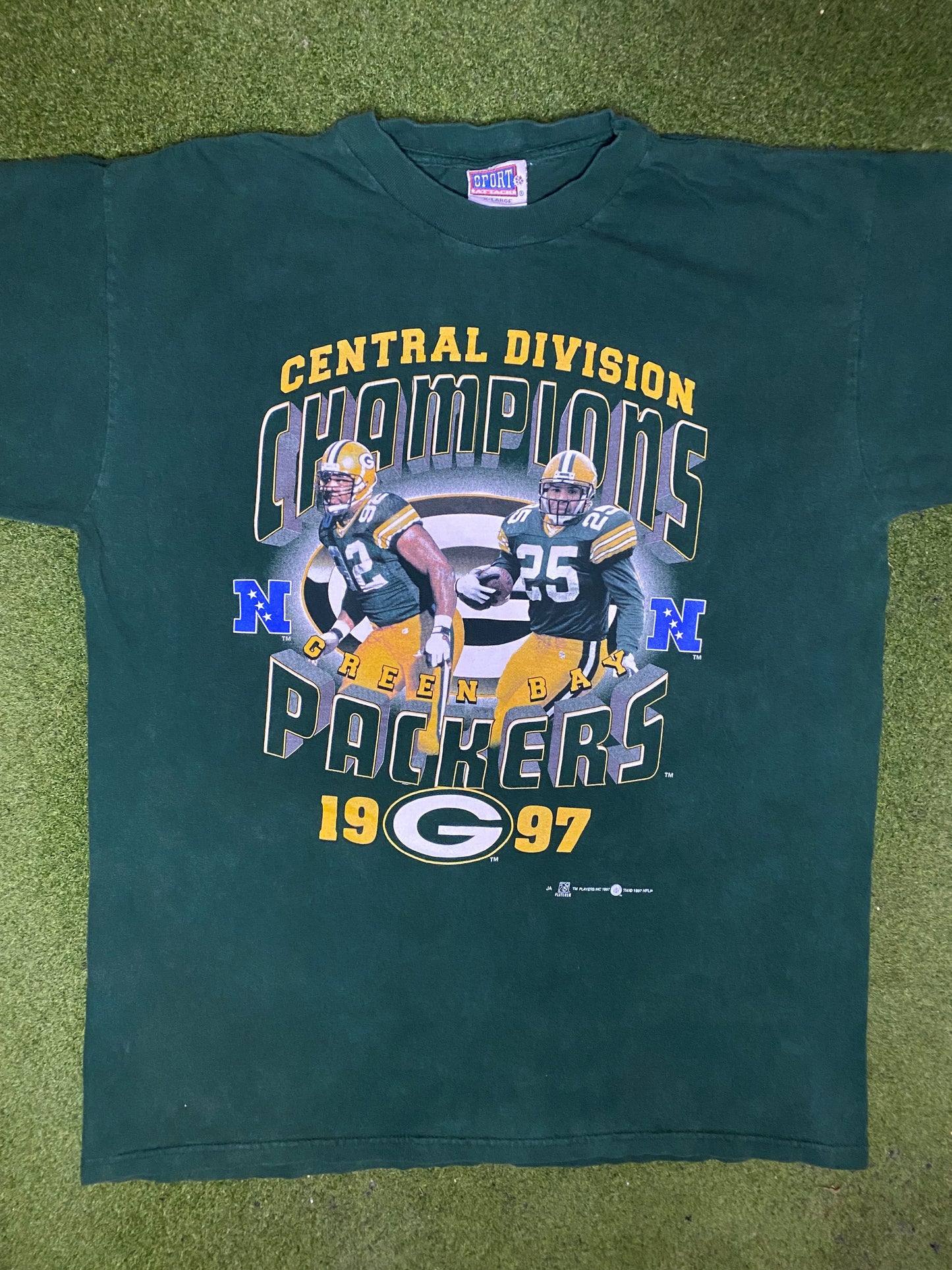 1996 Green Bay Packers - Central Div Champs Ft. Reggie White - Vintage NFL Tee Shirt (XL) Gametime Vintage