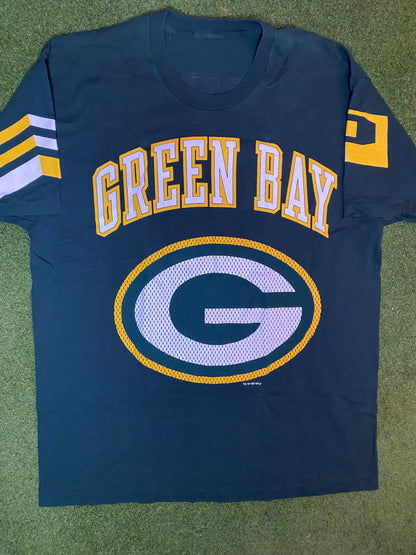 1997 Green Bay Packers - Double Sided - Vintage NFL T-Shirt (XL)