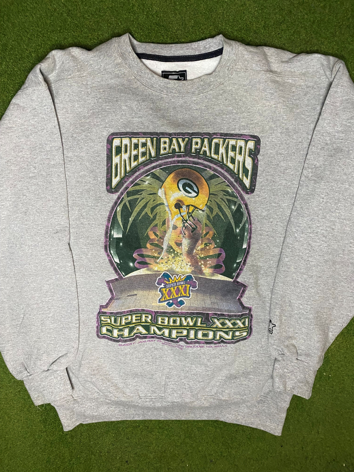 Sudadera NFL Vintage (Talla Grande) - Campeones Super Bowl XXXI - Green Bay Packers 1997