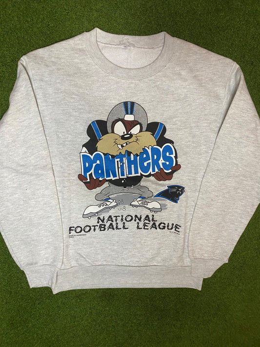 1997 Carolina Panthers - Taz Crossover - Vintage NFL Sweatshirt (Small) Gametime Vintage