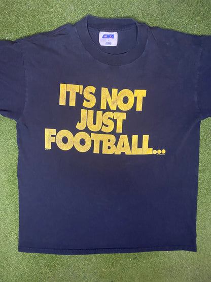 1997 Pittsburgh Steelers - Its Not Just Football - Vintage NFL T-Shirt (Large) 