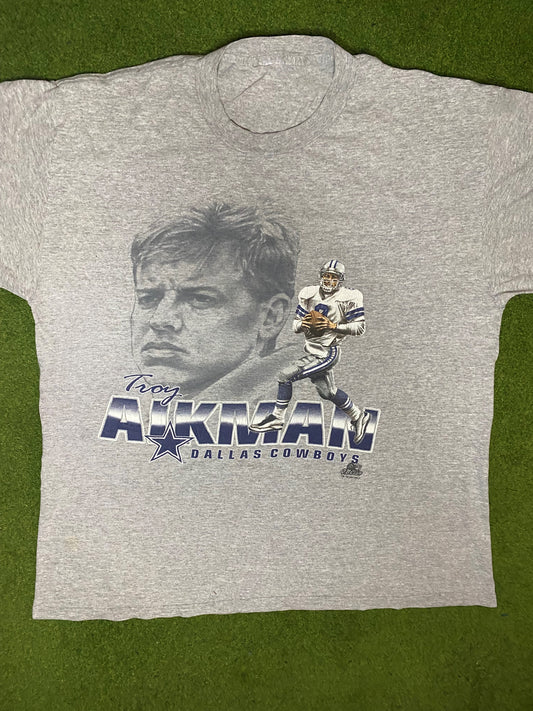 1997 Dallas Cowboys - Troy Aikman - Vintage NFL Player T-Shirt (XL) Gametime Vintage